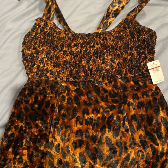 Free People brand new beautiful dress , animal print - leopard - x-small /brown - Picture 12 of 16
